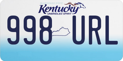 KY license plate 998URL
