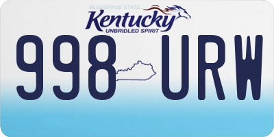 KY license plate 998URW