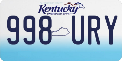 KY license plate 998URY