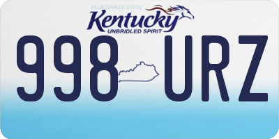 KY license plate 998URZ