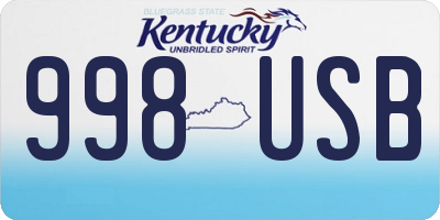 KY license plate 998USB