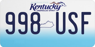 KY license plate 998USF