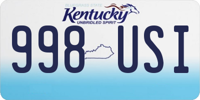 KY license plate 998USI