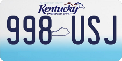 KY license plate 998USJ
