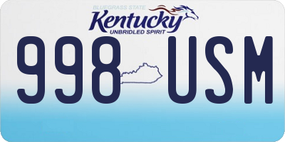 KY license plate 998USM