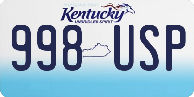 KY license plate 998USP