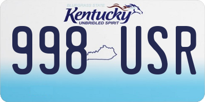 KY license plate 998USR