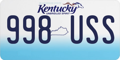 KY license plate 998USS