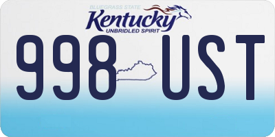 KY license plate 998UST