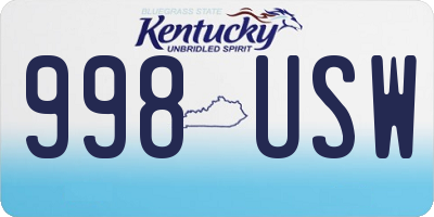 KY license plate 998USW
