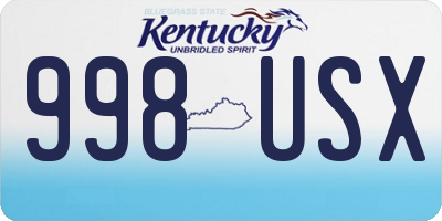 KY license plate 998USX