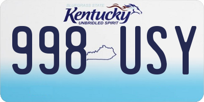 KY license plate 998USY