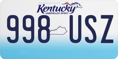 KY license plate 998USZ