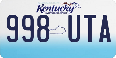 KY license plate 998UTA