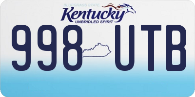 KY license plate 998UTB