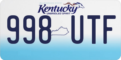 KY license plate 998UTF