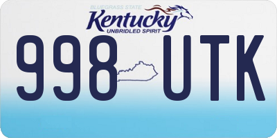 KY license plate 998UTK