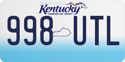 KY license plate 998UTL