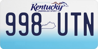 KY license plate 998UTN