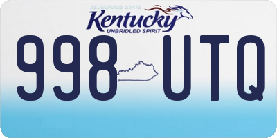 KY license plate 998UTQ