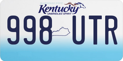 KY license plate 998UTR