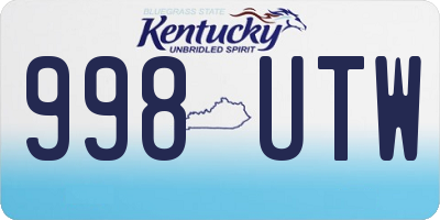 KY license plate 998UTW