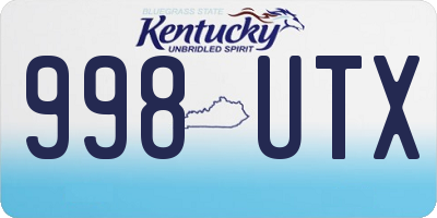 KY license plate 998UTX