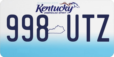 KY license plate 998UTZ