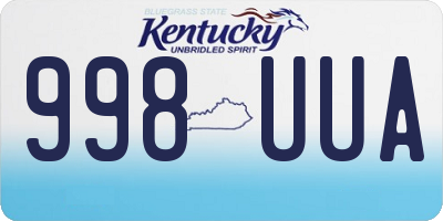 KY license plate 998UUA