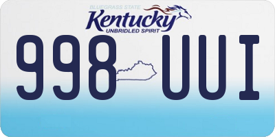 KY license plate 998UUI
