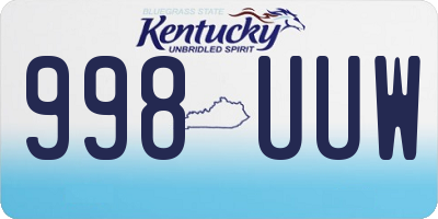 KY license plate 998UUW