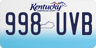 KY license plate 998UVB