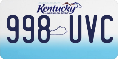 KY license plate 998UVC