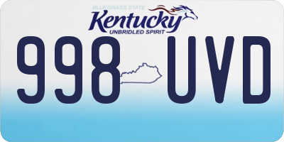 KY license plate 998UVD