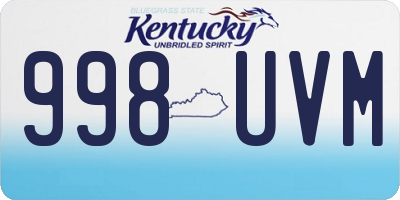 KY license plate 998UVM