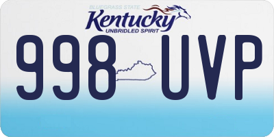 KY license plate 998UVP