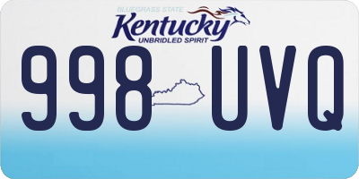 KY license plate 998UVQ