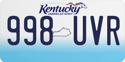 KY license plate 998UVR