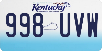 KY license plate 998UVW