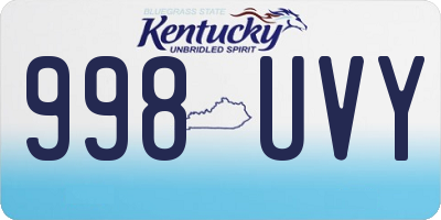 KY license plate 998UVY