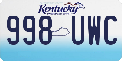 KY license plate 998UWC