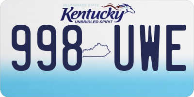 KY license plate 998UWE