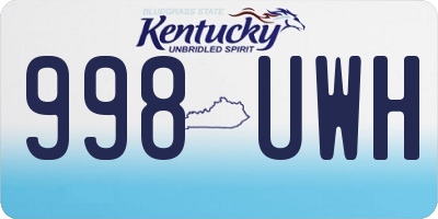 KY license plate 998UWH