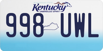 KY license plate 998UWL