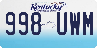 KY license plate 998UWM