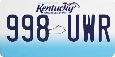 KY license plate 998UWR