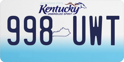 KY license plate 998UWT