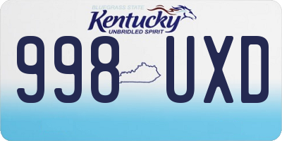 KY license plate 998UXD