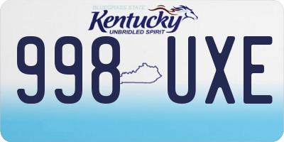 KY license plate 998UXE
