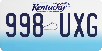 KY license plate 998UXG
